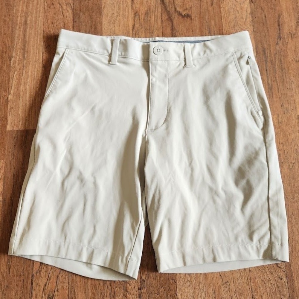 FLX Mens Wander Shorts Size 30 Beige Stone Golf Hiking Active Techwear 563